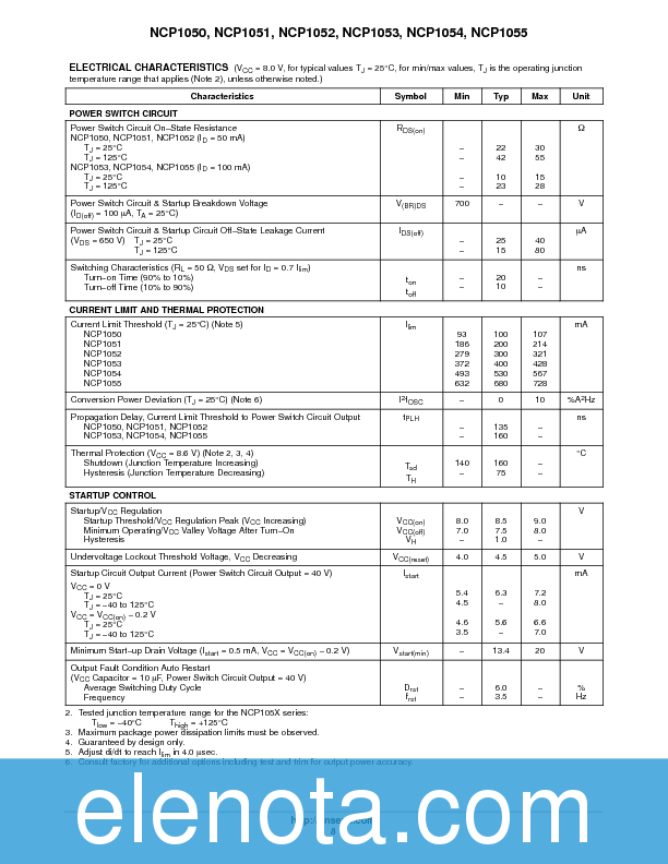 NCP1054 Datasheet PDF (253 KB) ON Semiconductor | Pobierz z Elenota.pl